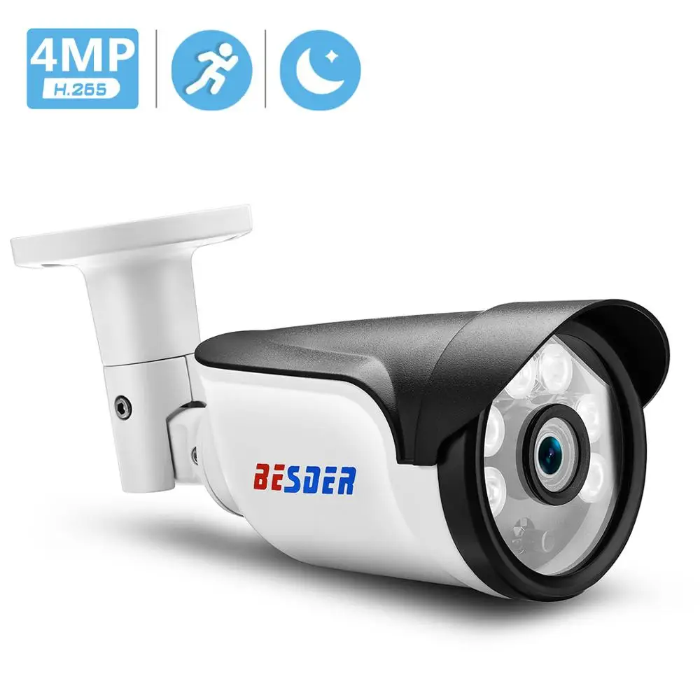 

BESDER H.265 IP Camera 5MP/3MP/2MP AI Motion Dection IR Night Vision IPC DC 12V 48V PoE Optional Bullet Outdoor CCTV IP Camera
