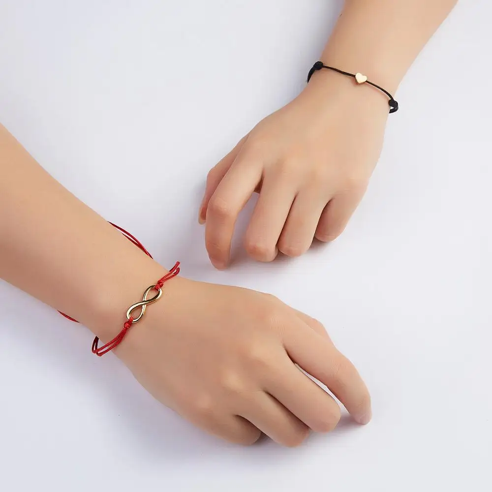 Новый красный черный браслет с цепочкой из веревки карточкой любовь смола кулон