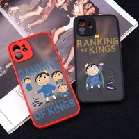ranking of kings anime cartoon phone case red color matte transparent for iphone 12 mini pro max 11 x xr xs 7 8 plus shell cover