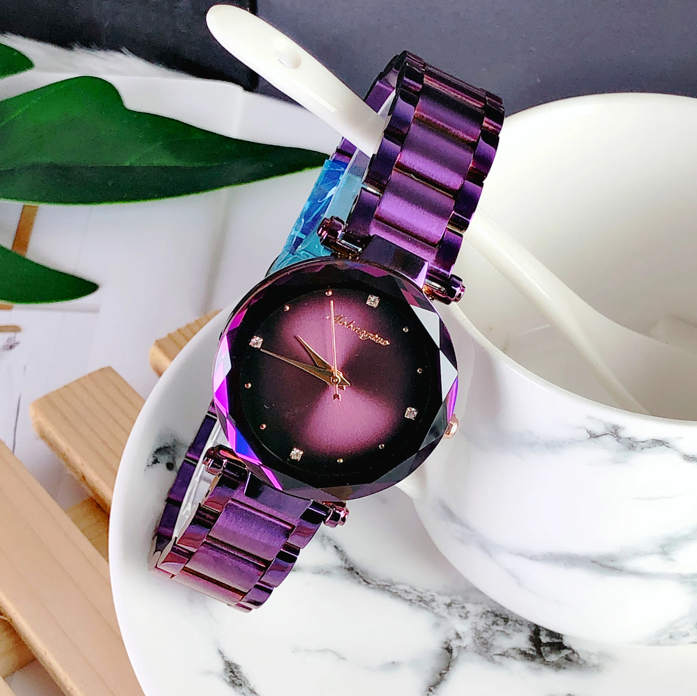 

Mobangtuo Women's Leisure Fashion Watch Exquisite Diamond Inlaid Watch Stainless Steel Quartz Women's Watch