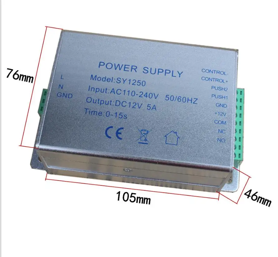 

DC12V 5A Access Door Gate keypad Power Supply For Door Access Control Intercom Doorbell Worldwide Voltage