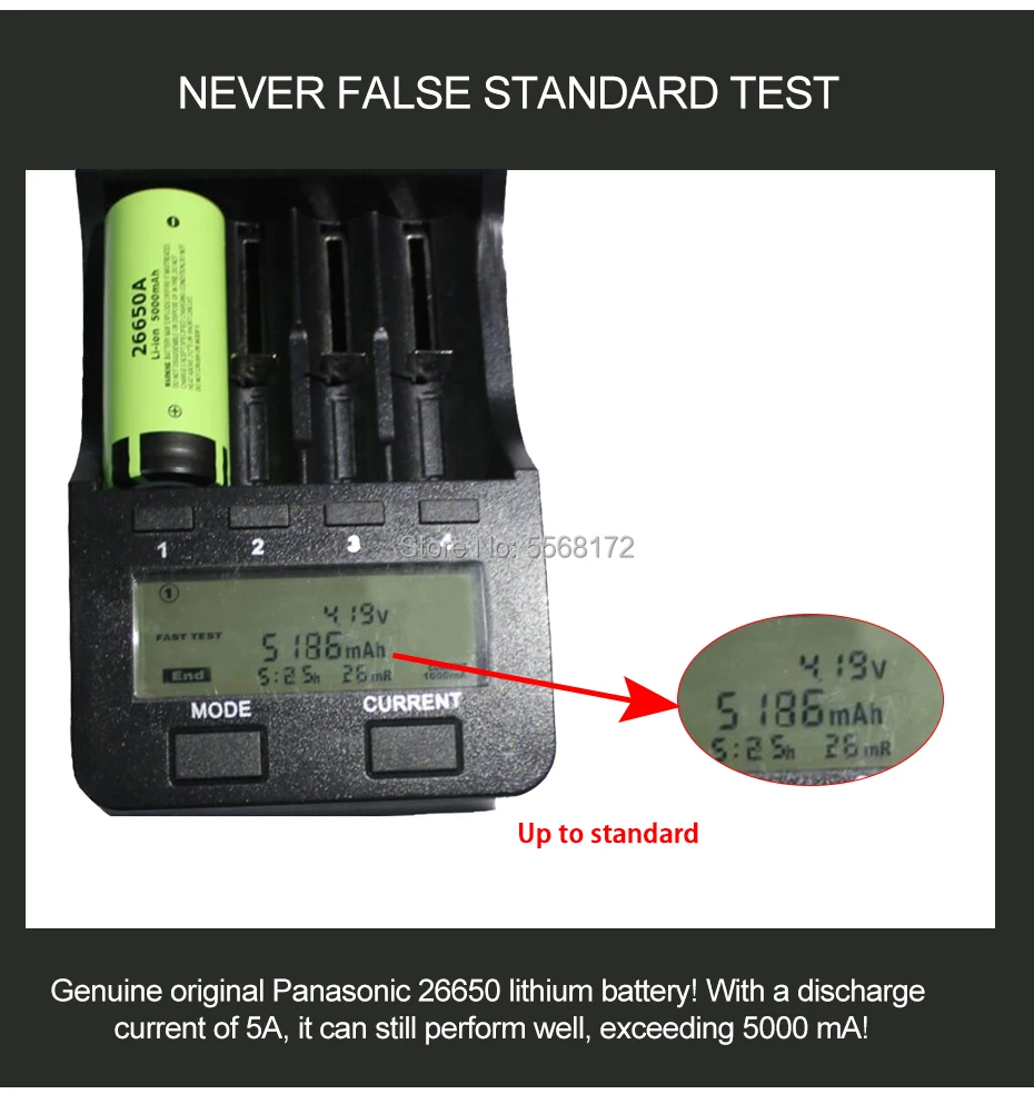 Аккумулятор Panasonic 100% литий-ионная аккумуляторная батарея высокой емкости 26650 26650A