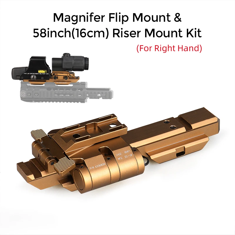 E.T Dragon right hand Magnifer Flip Mount & 58inch(16cm) Riser Mount Kit rifle scope mount for hunting HK24-0233