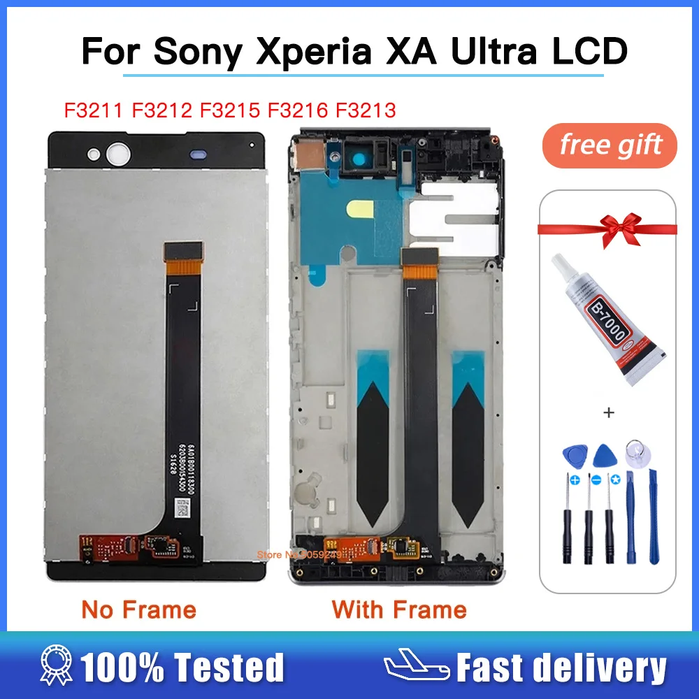 Купи Экран 6, 0 дюйма для Sony Xperia xa ultra, экран F3211, F3212, F3215, F3216, F3213, ЖК-дисплей, сенсорный экран, дигитайзер для XA C6 Ultra за 1,785 рублей в магазине AliExpress