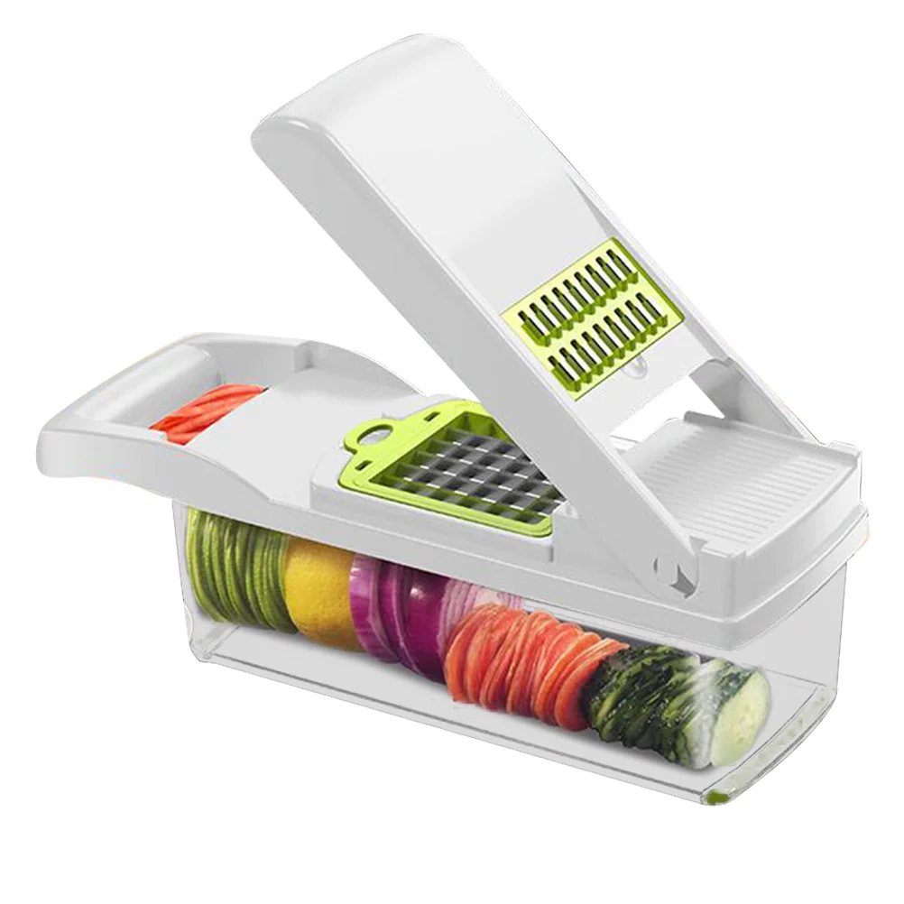 

1pc Multifunctional Vegetable Potato Slicer Set Chopper Grater Carrot Cutter Shredder Kitchen Tool (White)