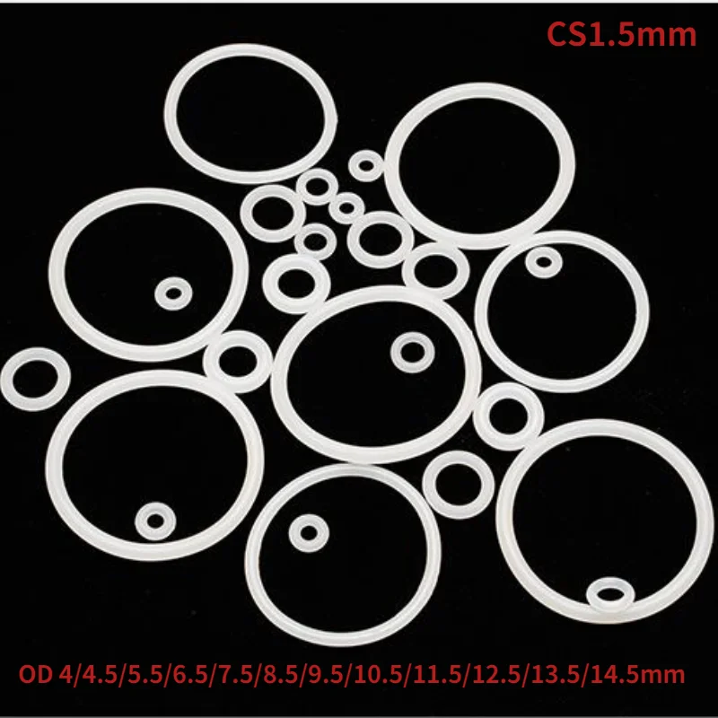 

50pcs Red/White VMQ Silicone O Ring Gasket CS 1.9mm OD 20mm-40mm Silicon Food Grade O-Ring Seal Washers Rubber o Rings Seals