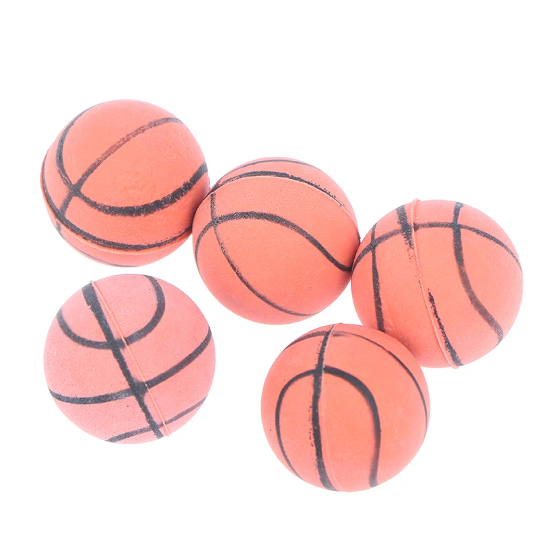

5pcs/lot Elastic Rubber Small Mini Basketball Bounce Doll DIY Sports Ball