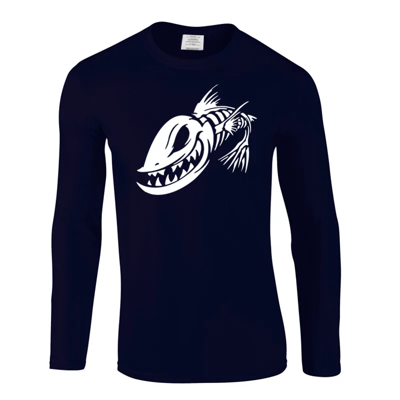 Новая повседневная мужская футболка Fish esqueleto летняя модная мужские