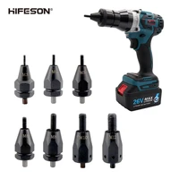 hifeson brushless electric ramm gun 26v rechargeable automatic rivet nut gun rivet tool m3 m12 with 5 2ah lithium battery