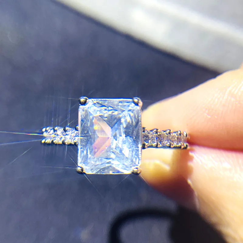 Модные обручальные кольца принцессы с белым цирконом 2 карата серебряного цвета