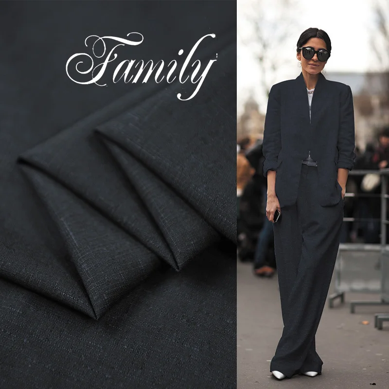 Пурпурно голубая 150 см широкая 75% шерсть 25% льняная ткань для пальто жаккардовая