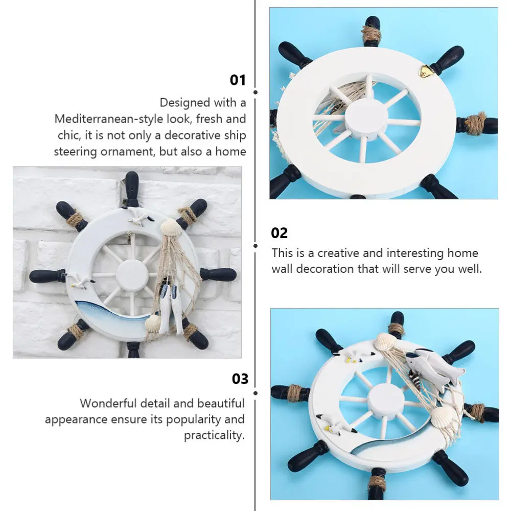 

1pc Mediterranean Rudder Wall Hanging Ornament Decorative Rudder Pendant