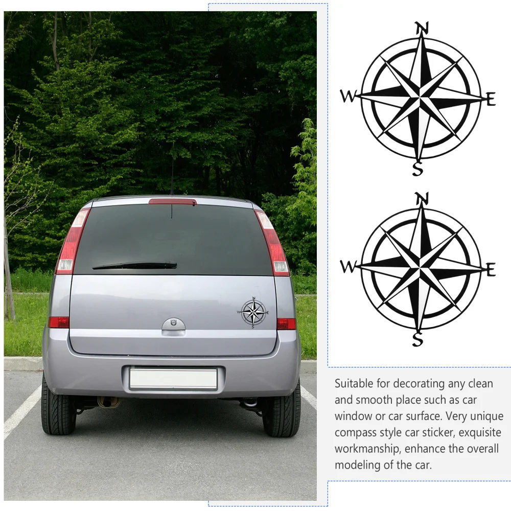 

10Pcs Durable Compass Stickers Unique Compass Decal Decorations for Car