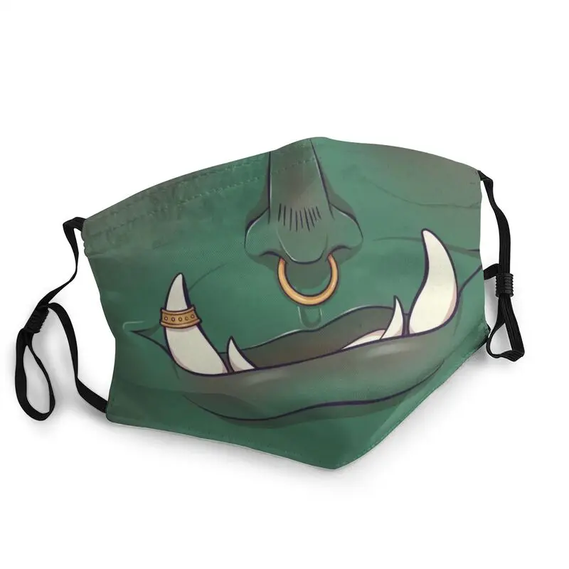 

Half Orc Grin Mask Anti Haze Dustproof Adjustable Fantasy Monster Cosplay Face Mask Protection Unisex Respirator Mouth-Muffle