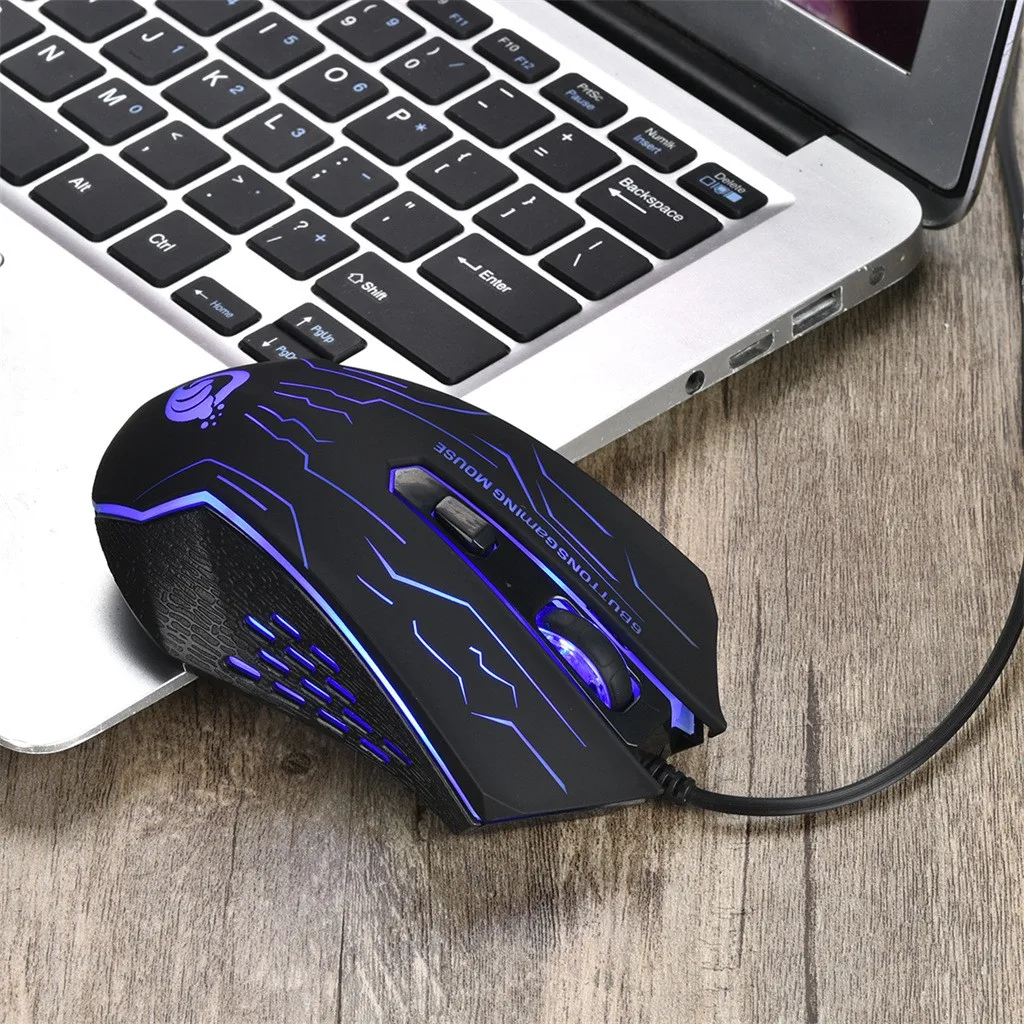 USB эргономичные мыши 7 режимов подсветки до 3600 DPI RGB Проводная игровая мышь