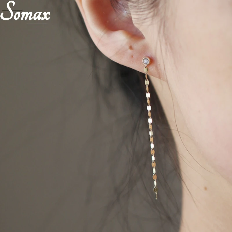 

Длинные серьги с цирконием и бриллиантами, серебро 925 пробы, 14 к