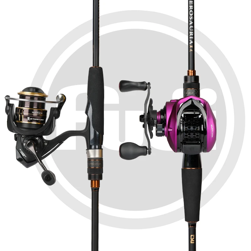 TSURINOYA Spinning Casting Fishing Rod FUJI Guide PTEROSAURIA 2.28m Long Pike Bass Carbon 2 Section Rods | Спорт и развлечения