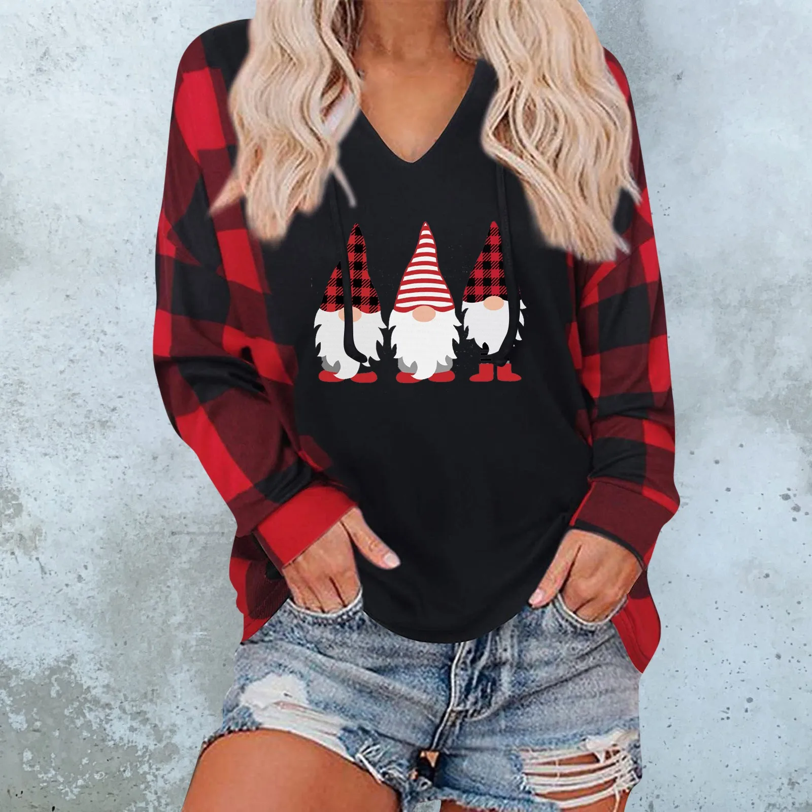 

Women'S Christmas Sweatshirt Casual Long Sleeve Hooded Pullover Loose Hoodie With Pocket Top Ladies Autumn/Winter Fashion