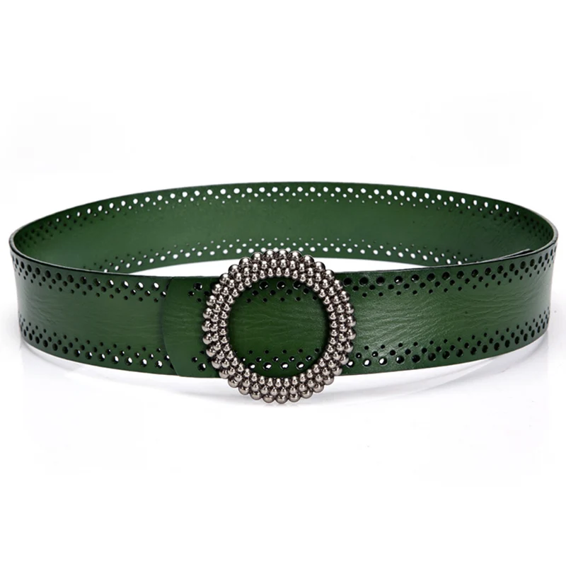 green belt Cinturon mujer, дизайнерские женские ремни, высокое качество, натуральная кожа, ремни для женщин, зеленый, коричневый, большого размера плюс, широкий роскошный ремень - Цвет: green belt