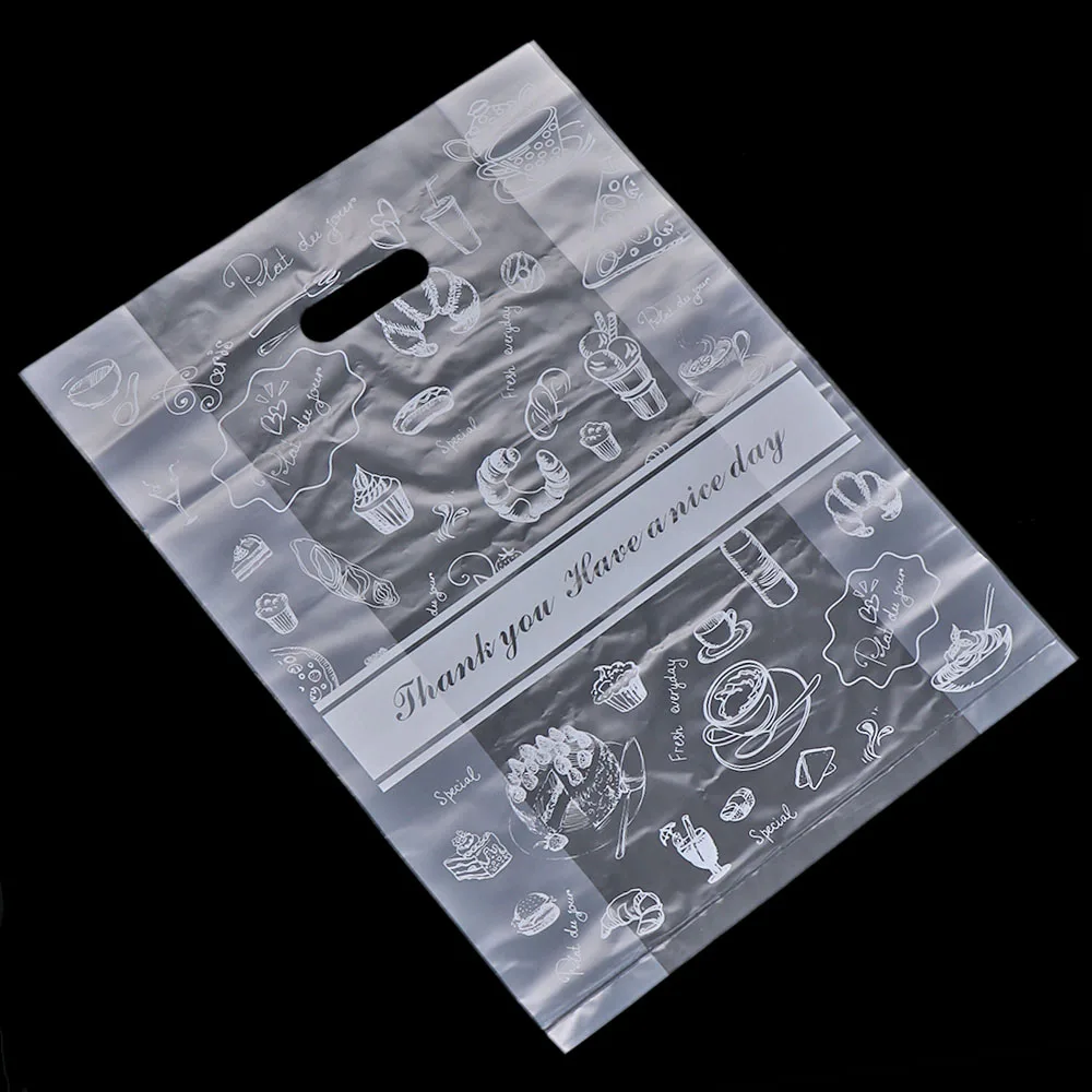 50 шт. прозрачный пластиковый подарочный мешок сумка для хранения одежды с ручкой