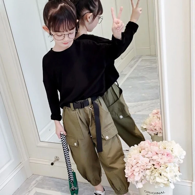 Комплект одежды для девочек подростков в Корейском стиле отдыха с длинными
