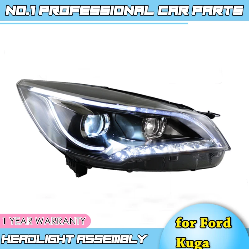 Автомобильный Стайлинг для Hoofd лампы voor Ford Kuga koplampen 2013 Escape led drl H7 hid Bi-Xenon dubbele объектив dimlicht