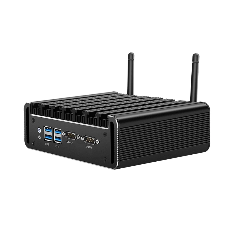 Безвентиляторный мини ПК Intel Core Φ двойной Ethernet 2x RS232 HDMI VGA видеовыход Wi Fi поддержка
