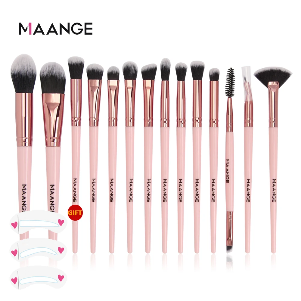 Набор кистей для макияжа MAANGE Pro 12/13/14 шт. кисти растушевки теней подводки ресниц