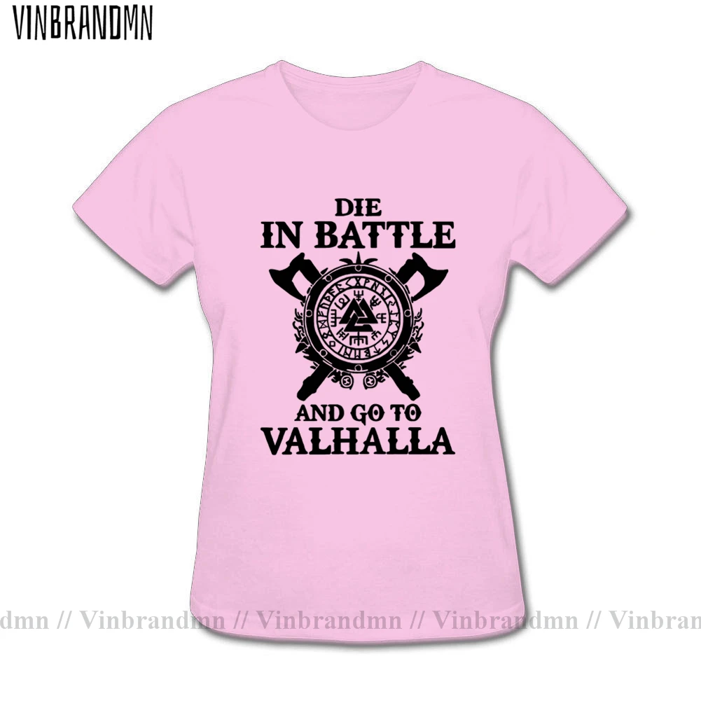 Футболка женская хлопковая с надписью go to valhalla | Женская одежда