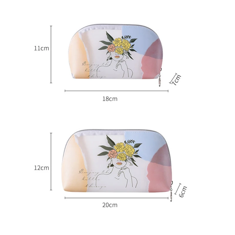 

Portable Cosmetic Bag Ms Makeup Storage Bags Large CapacityToiletries Storage Box Flower Print Transparent Cosmetic Bags