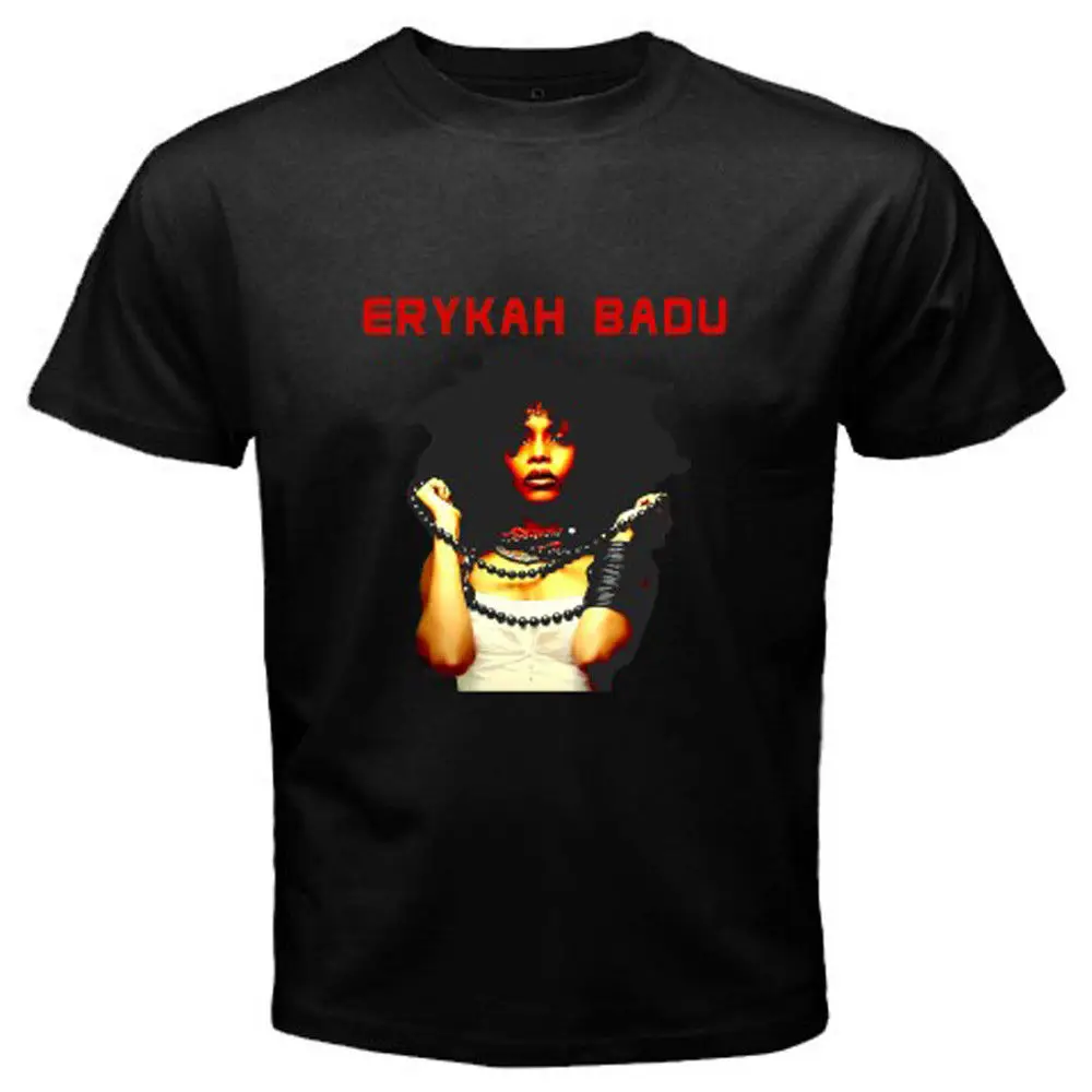 Новинка Мужская черная футболка ERYKAH BADU The Roots хип-хоп певец Amerykah размер S-3XL 100%