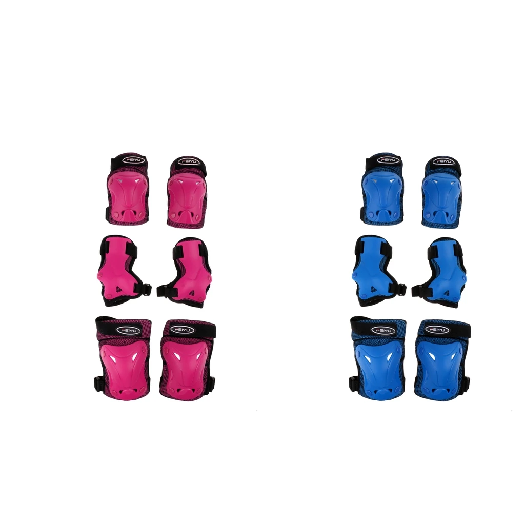 

6Pcs Set Kid Roller Skating Skateboard,Elbow Knee Pads Wrist Protective Adjustable Guard Gear Pad for Outdoor Sports