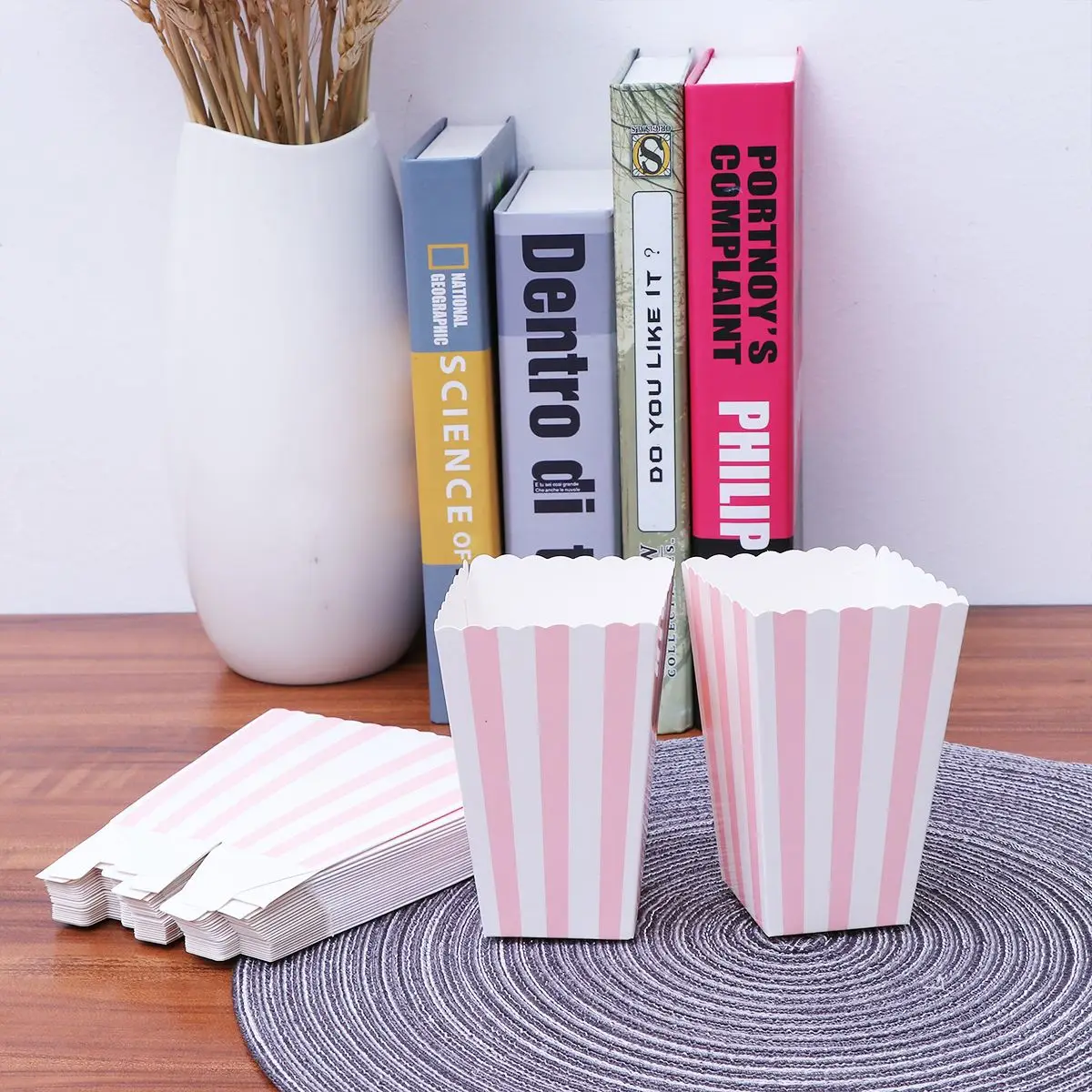 48 шт. бумажные коробки для попкорна Свадебные Еда коробка конфет контейнер детей