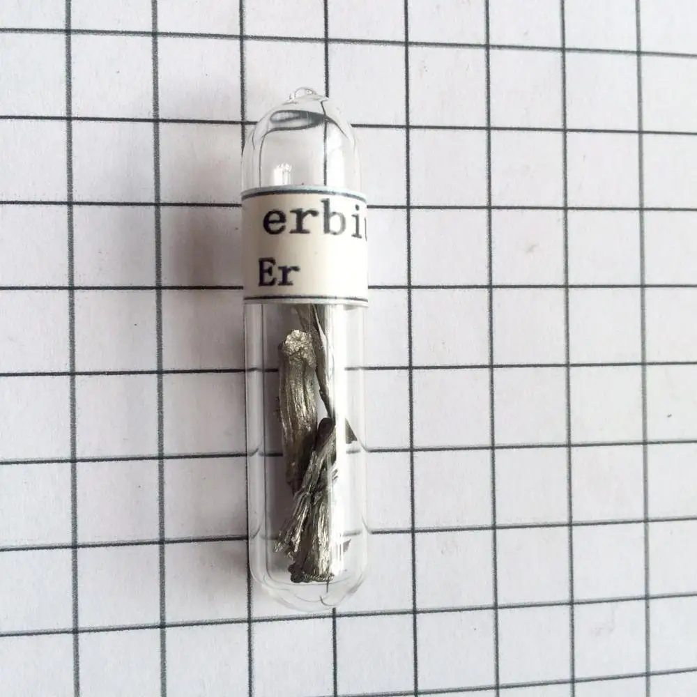 99,95% Erbium Metal,Erbium Er красивые блестящие дистиллированные кристаллы, 3 г в стеклянной ампуле