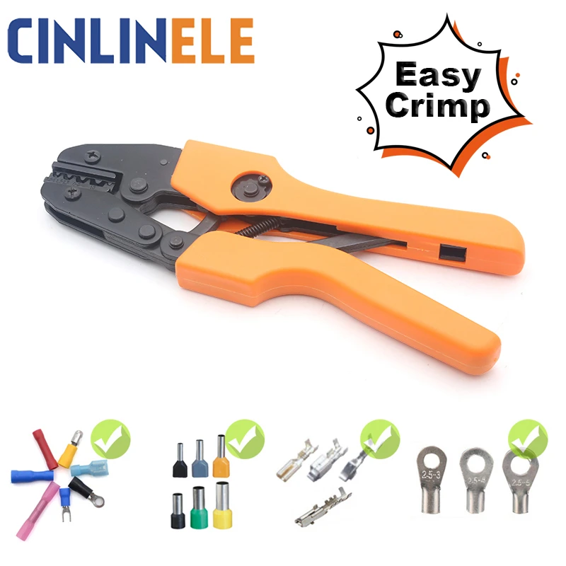 Обжимной инструмент 230 мм трещотка щипцы для проводов и сменные штампы