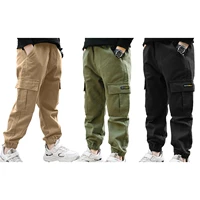 kids boys pants fashion cotton sports trousers children pure color casual cargo pants for teenage boys jogger pants 6 8 10 12 14