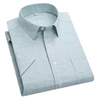 Рубашка Aoliwen мужская с короткими рукавами, брендовая деловая повседневная короткая рубашка в клетку, дизайнерская в полоску с принтом, на лето