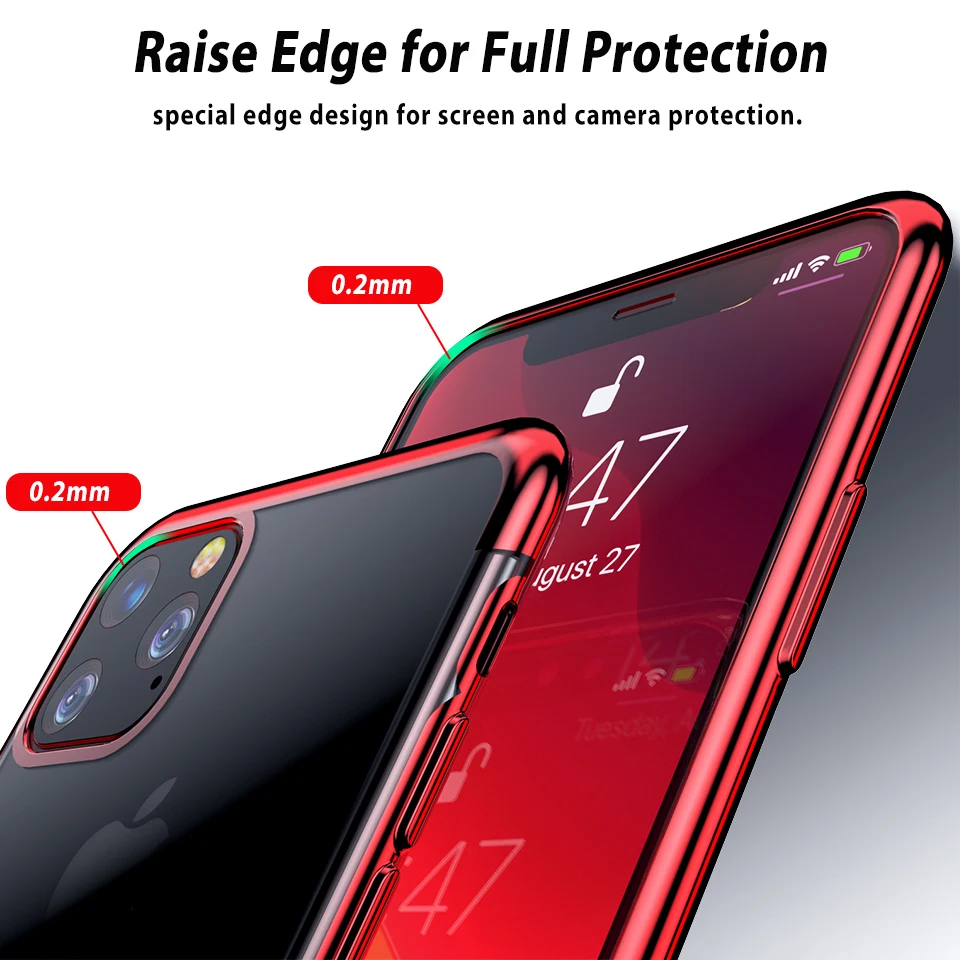 Чехол с покрытием для iPhone 11 pro Max прозрачный чехол из ТПУ телефона 11pro Eleven XR XS