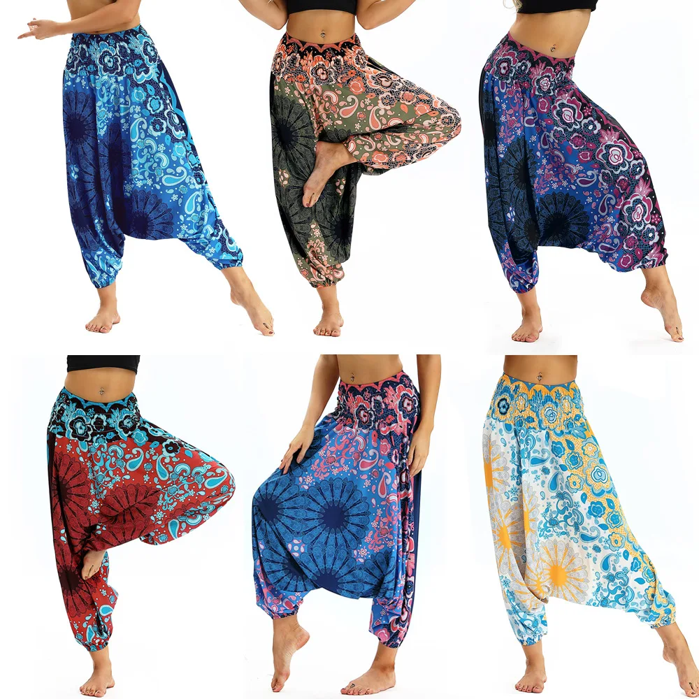 

Loose Printed Drop Crotch Harem Pants Bloomers Lantern Women Trousers Aladdin Indian Nepal Baggy Pants