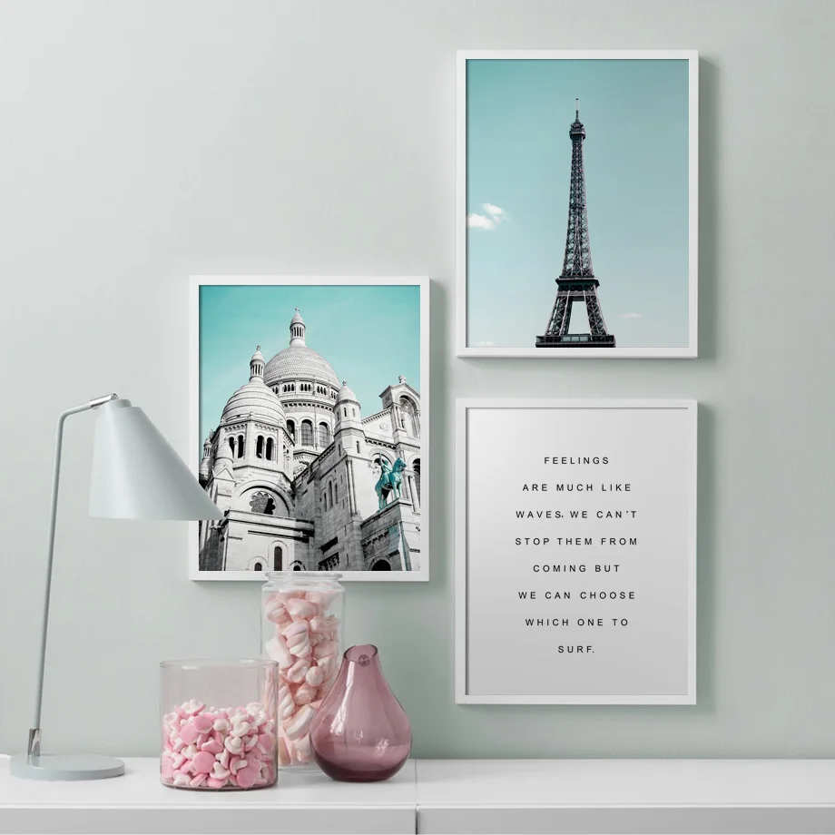 

Настенная картина с изображением Парижа, башни, Священного Сердца, церкви, пейзажа, постеры на холсте, настенные картины для гостиной, украшение для дома