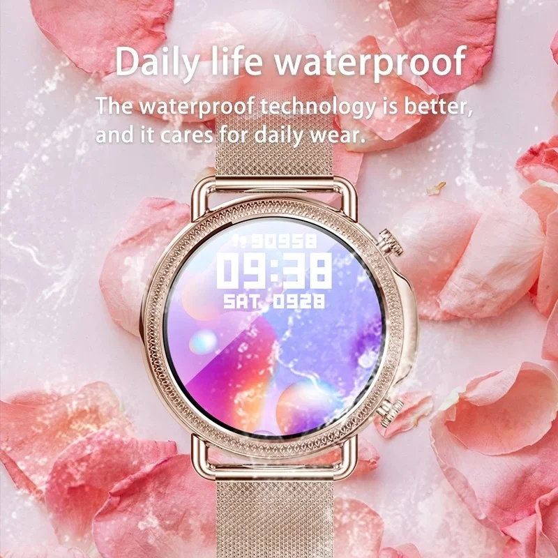 

2021 Women Smart Watch 1.28 inch HD Screen IP67 Waterproof Lady's Watches Body Temperature Heart Rate Monitor PK V23