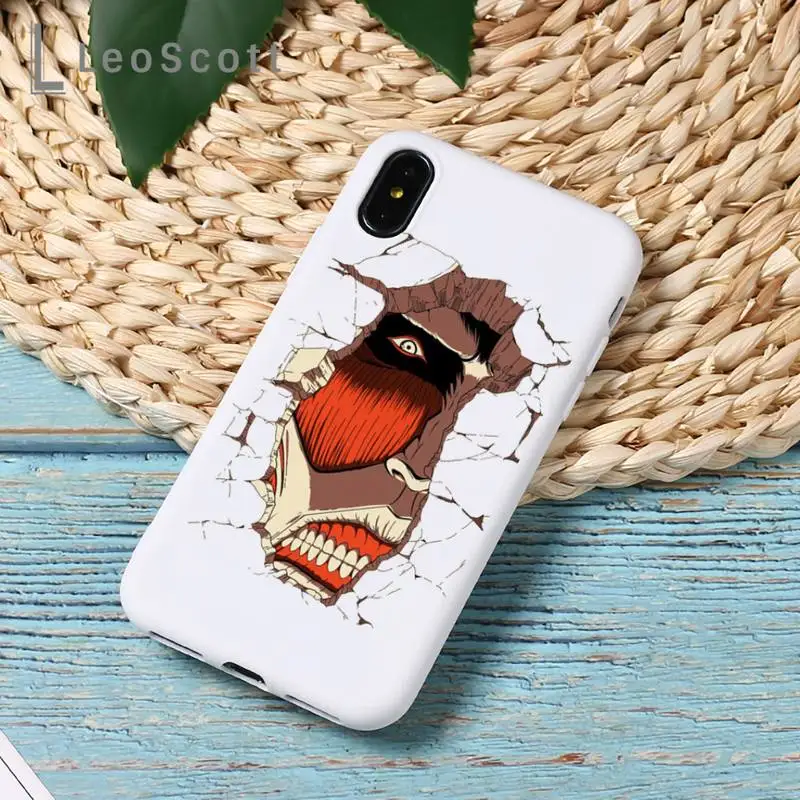 

Hot anime Attack on Titan Phone Case Candy Color for iPhone 6 7 8 11 12 s mini pro X XS XR MAX Plus