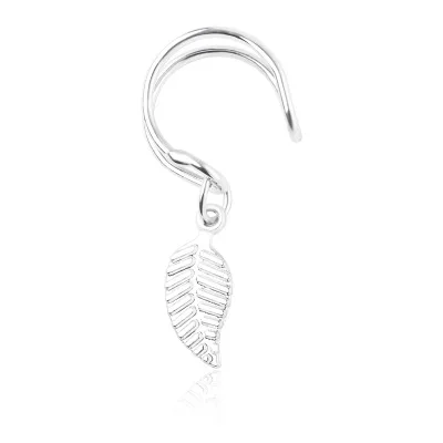 Silver Модные серьги-клипсы для ушей без пирсинга, серьги в виде листьев и перьев, женские серьги-клипсы без пирсинга, вечерние ювелирные изделия - Окраска металла: Silver