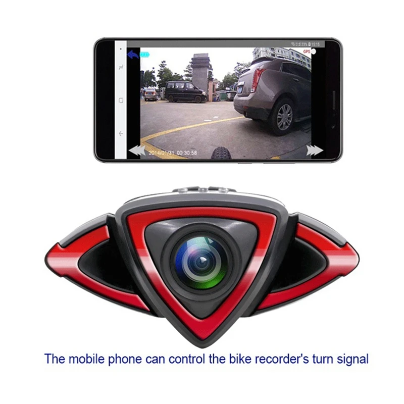 

2set Motorcycle Driving Recorder Bicycle Rear/Front Camera with Turn Signal Warning Light Support WIFI GPS Track