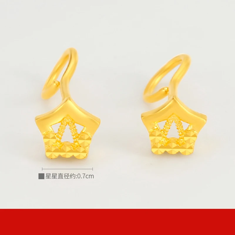Серьги из чистого золота 24 К серьги настоящего 999 пробы красивые с полыми