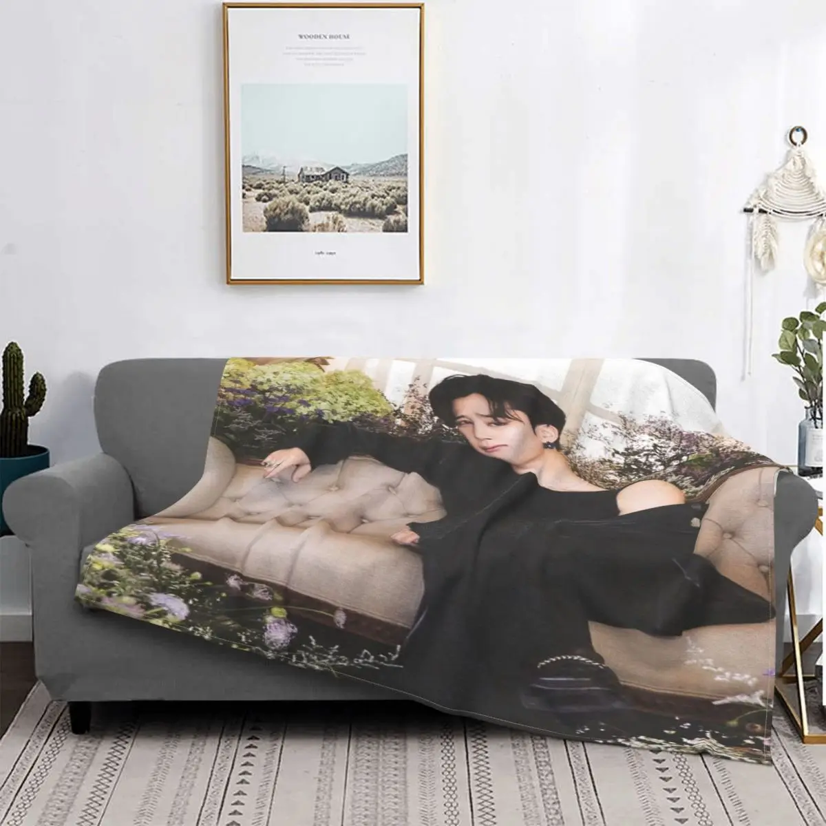 

Idol - Jimin 9 Blanket Bedspread Plaid Bedding Cotton Bedspreads