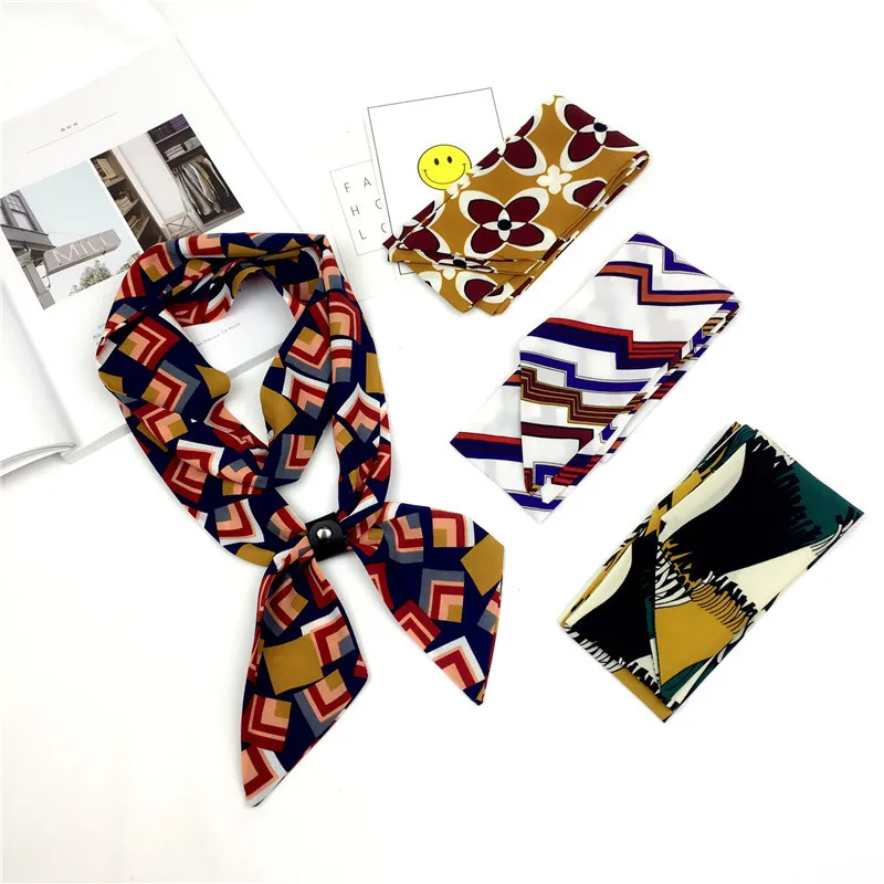 Хлопок печать Стиль узкий маленький шарф темперамент MS Маленький Длинный разрез