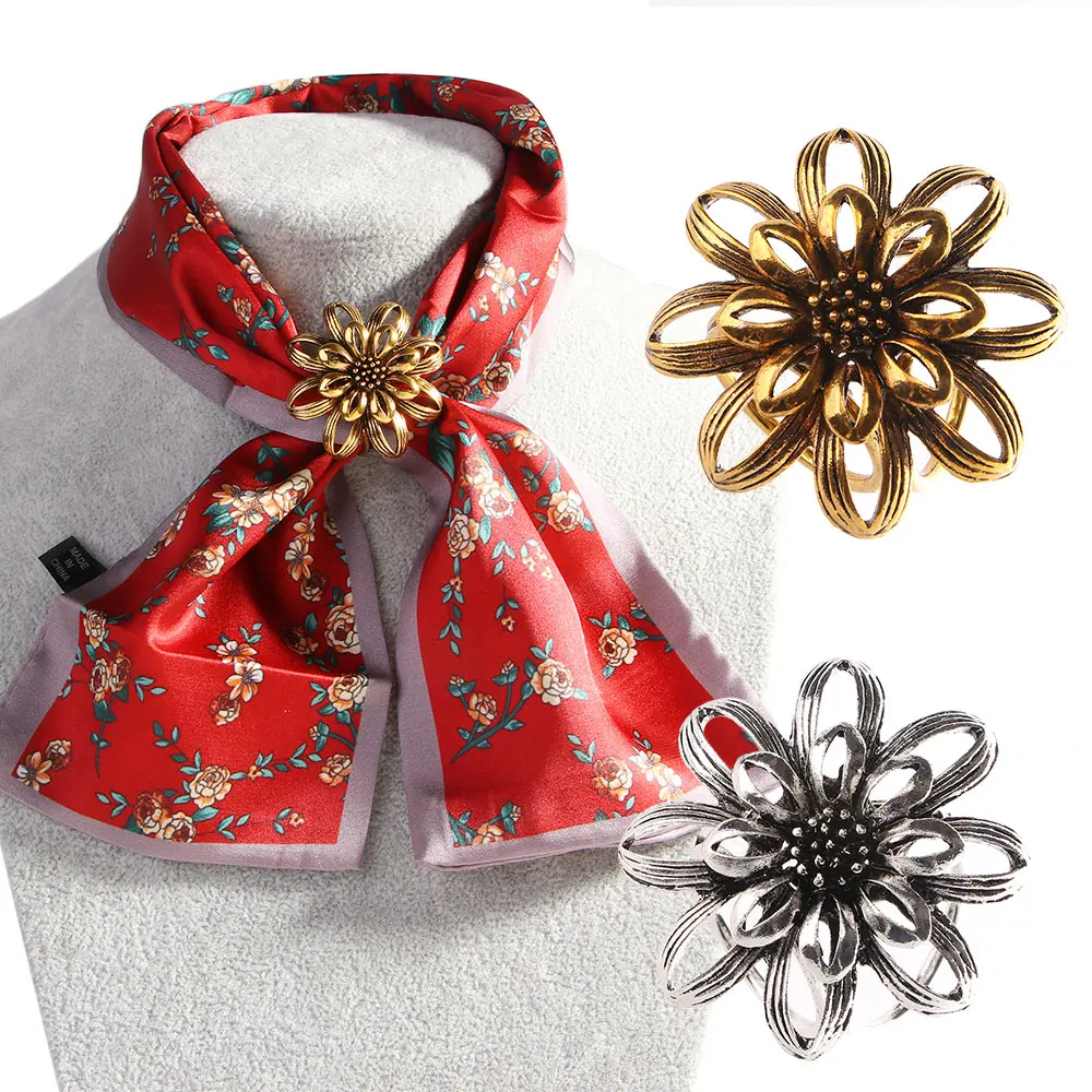 Винтажные заколки в виде подсолнуха броши на булавке золотого и серебряного