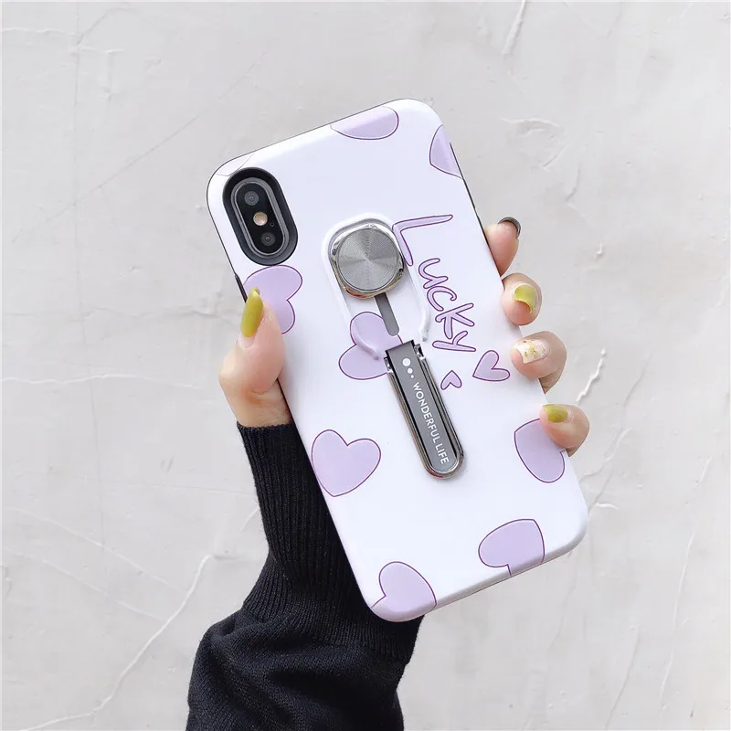 Чехол для телефона для iphone 11 pro XS Max XR X 6S 7 8 Plus, УФ-обесцвечивающая подставка, автомобильный держатель с магнитным кольцом-петлей, чехол для телефона для iphone 11