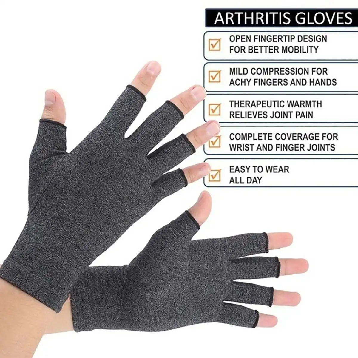 

3Size Arthritis Compression Gloves Joint Finger Pain Relief Hand Wrist Health Care Outdoor Sport Open Fingers Pain Relief Gloves
